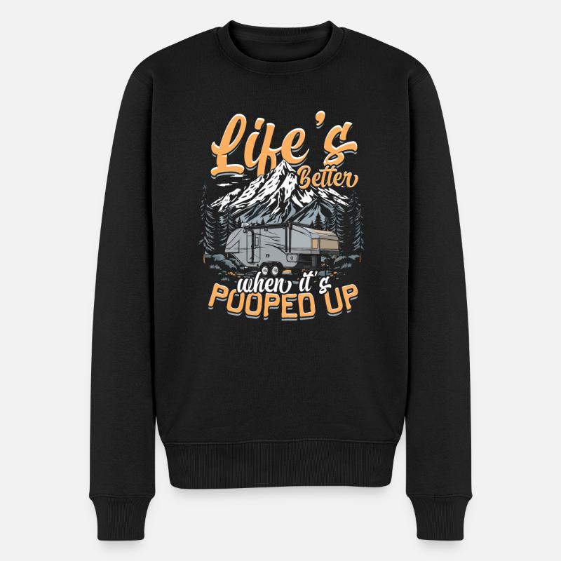 Pop Up Camper Life's Better When It's Popped Up - Männer Premium Bio Pullover - Schwarz