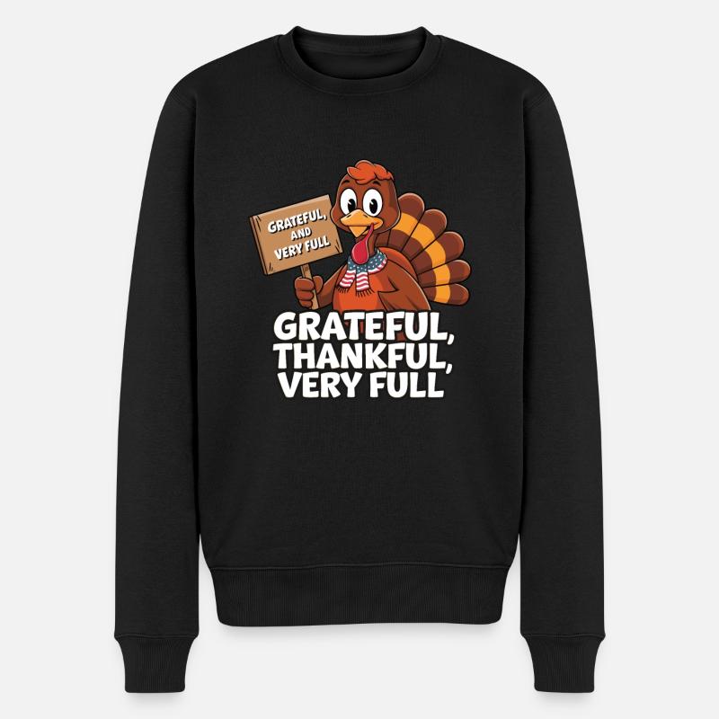 Dinde drôle de Thanksgiving - Pull Premium bio Homme - noir