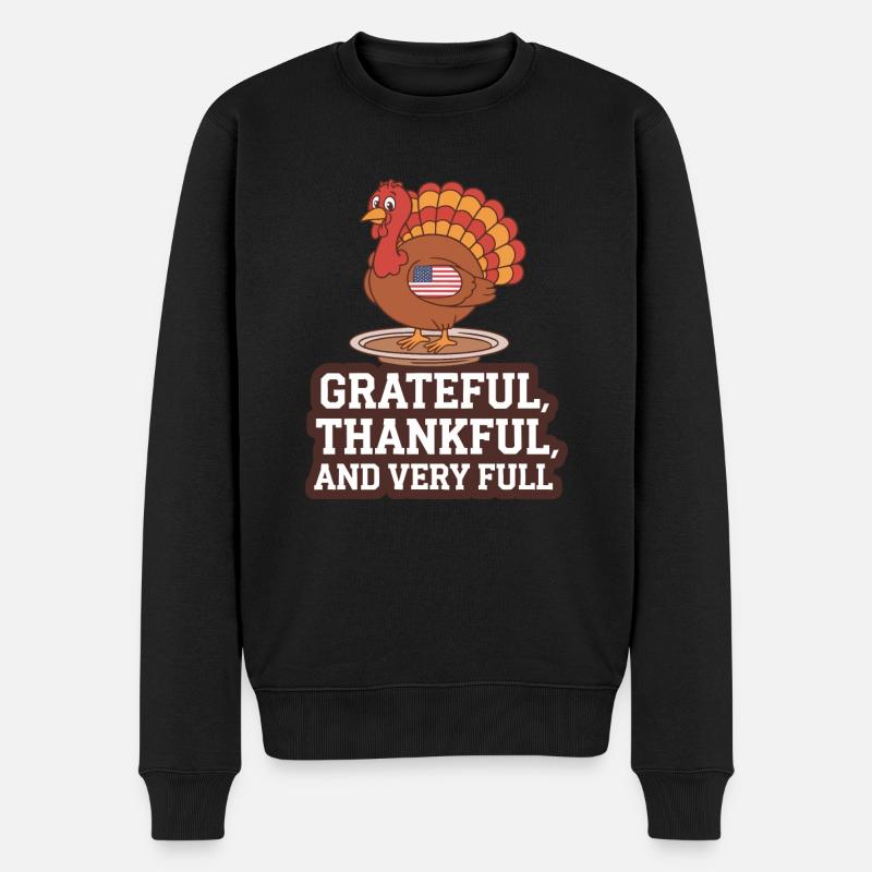 Dinde drôle de Thanksgiving - Pull Premium bio Homme - noir