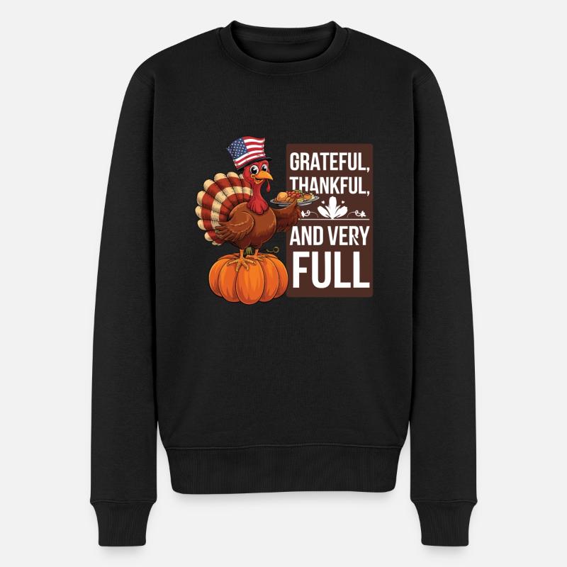 Dinde drôle de Thanksgiving - Pull Premium bio Homme - noir