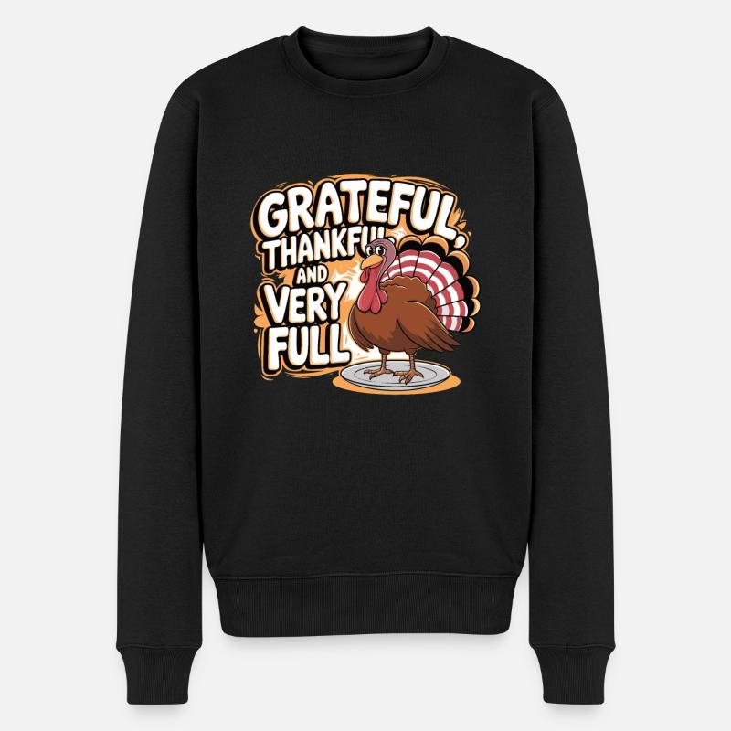 Dinde drôle de Thanksgiving - Pull Premium bio Homme - noir