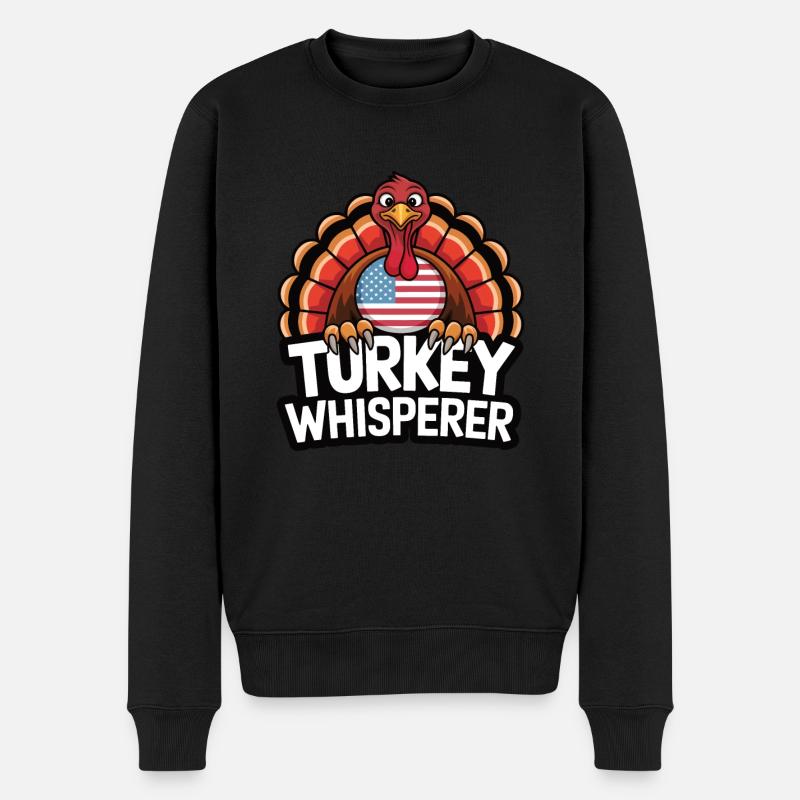 Dinde drôle de Thanksgiving - Pull Premium bio Homme - noir