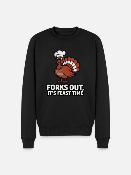 Dinde drôle de Thanksgiving - Pull Premium bio Homme - noir