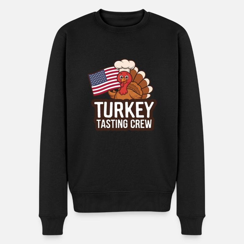 Dinde drôle de Thanksgiving - Pull Premium bio Homme - noir