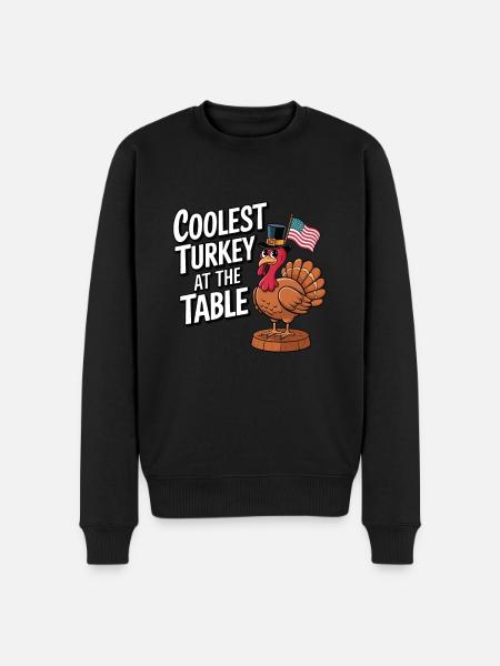 Lustiger Thanksgiving Truthahn - Männer Premium Bio Pullover - Schwarz