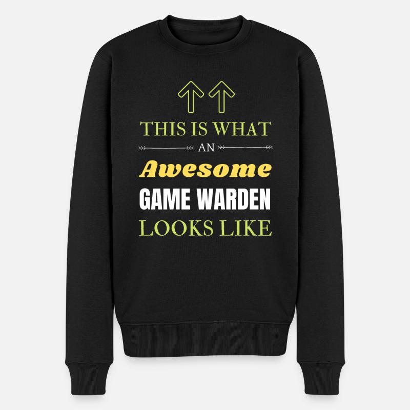 So sieht ein großartiger Game Warden aus - Männer Premium Bio Pullover - Schwarz