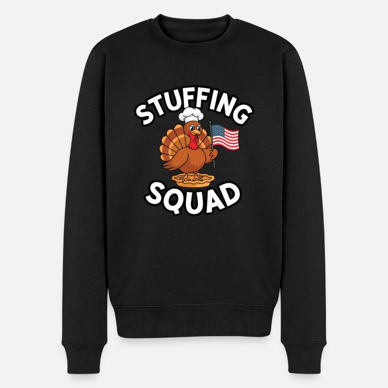 Lustiger Thanksgiving Truthahn - Männer Premium Bio Pullover - Schwarz