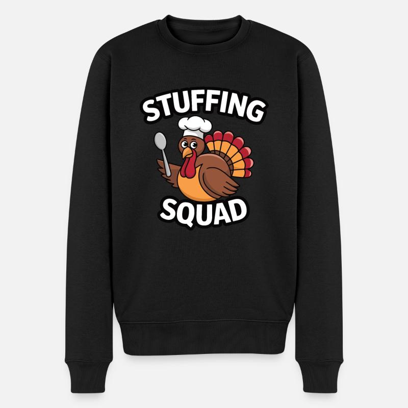 Dinde drôle de Thanksgiving - Pull Premium bio Homme - noir