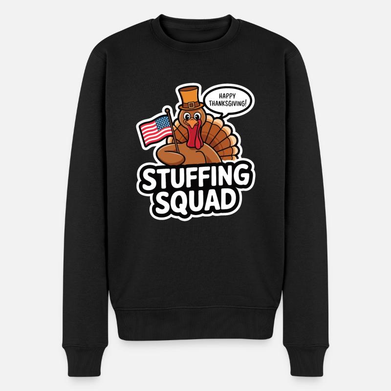 Dinde drôle de Thanksgiving - Pull Premium bio Homme - noir