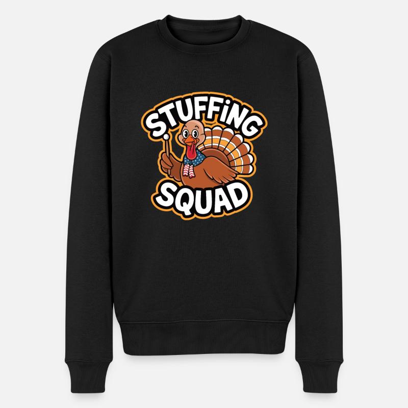 Dinde drôle de Thanksgiving - Pull Premium bio Homme - noir