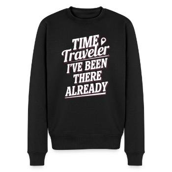 Time travel sci-fi enthusiast and time machine - Men's Premium Organic Jumper - black - Front - Nico (187cm)
