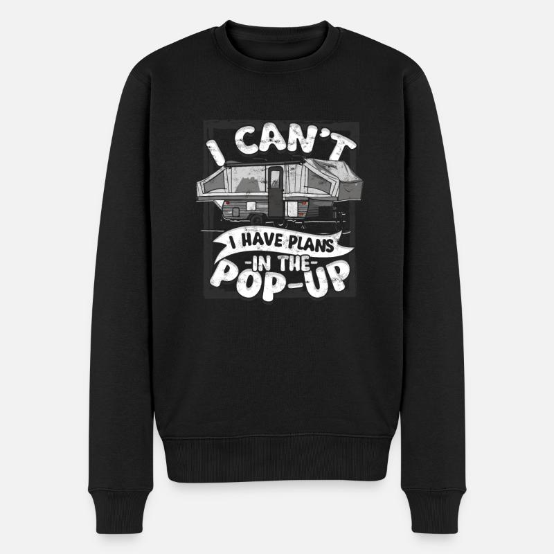 Pop Up Camper Faltcaravan - Männer Premium Bio Pullover - Schwarz