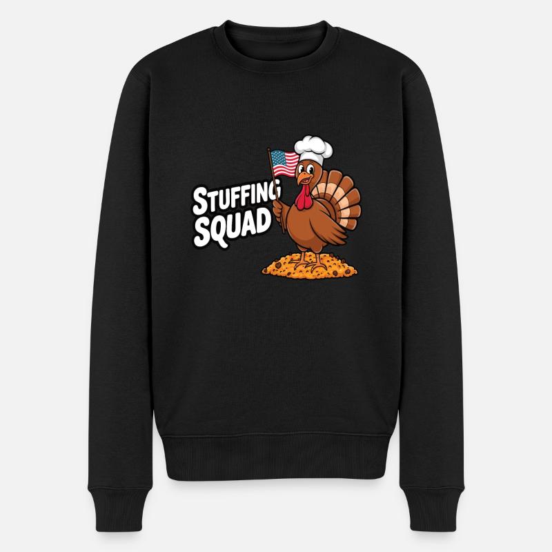 Lustiger Thanksgiving Truthahn - Männer Premium Bio Pullover - Schwarz