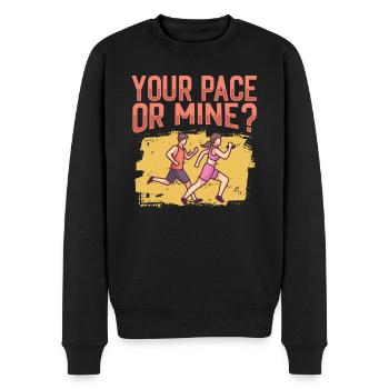 Jogging Your Pace Or Mine Running - Men's Premium Organic Jumper - black - Front - Nico (187cm)