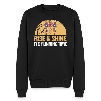 Marathon Running Time Running - Men's Premium Organic Jumper - black - Front - Nico (187cm)