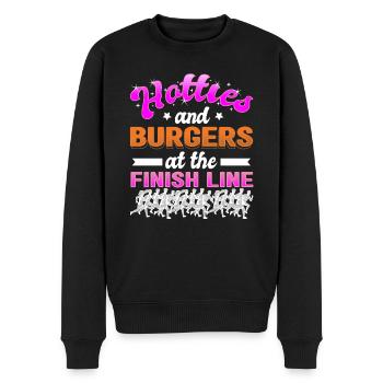 Marathon Hotties And Burgers Running - Men's Premium Organic Jumper - black - Front - Nico (187cm)