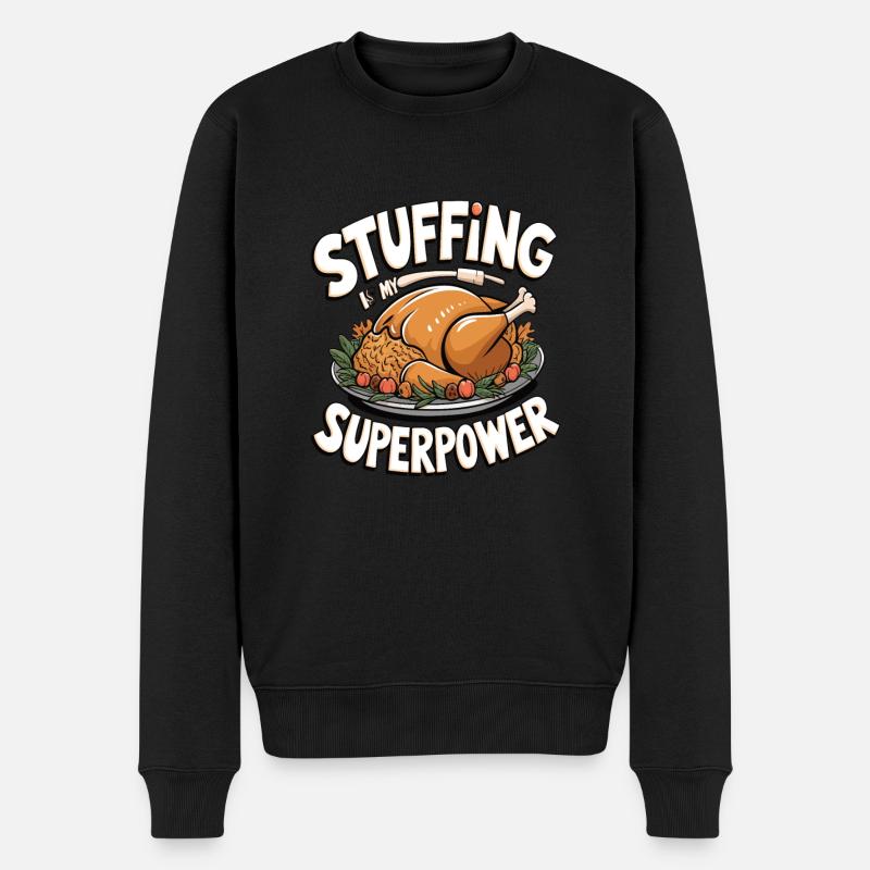 Dinde drôle de Thanksgiving - Pull Premium bio Homme - noir