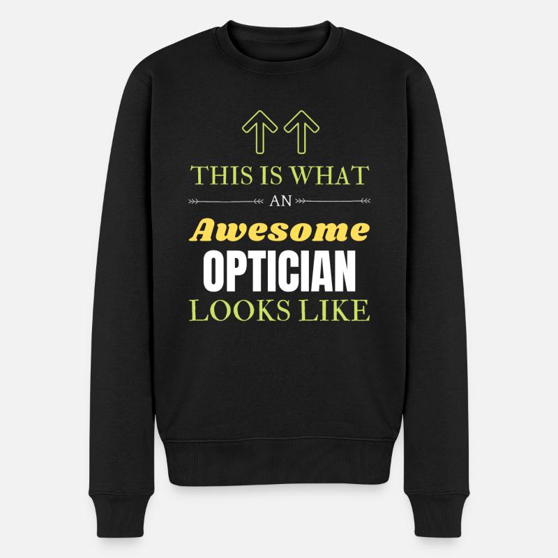 So sieht ein großartiger Optiker aus - Männer Premium Bio Pullover - Schwarz