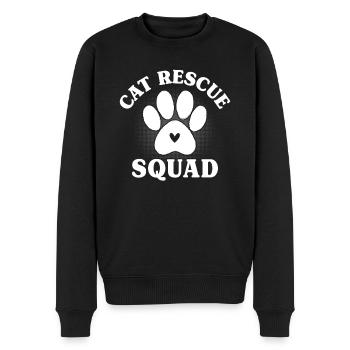 Cat Rescue Squad Tierschutz-Tierheim - Männer Premium Bio Pullover - Schwarz - Vorne - Nico (187cm)