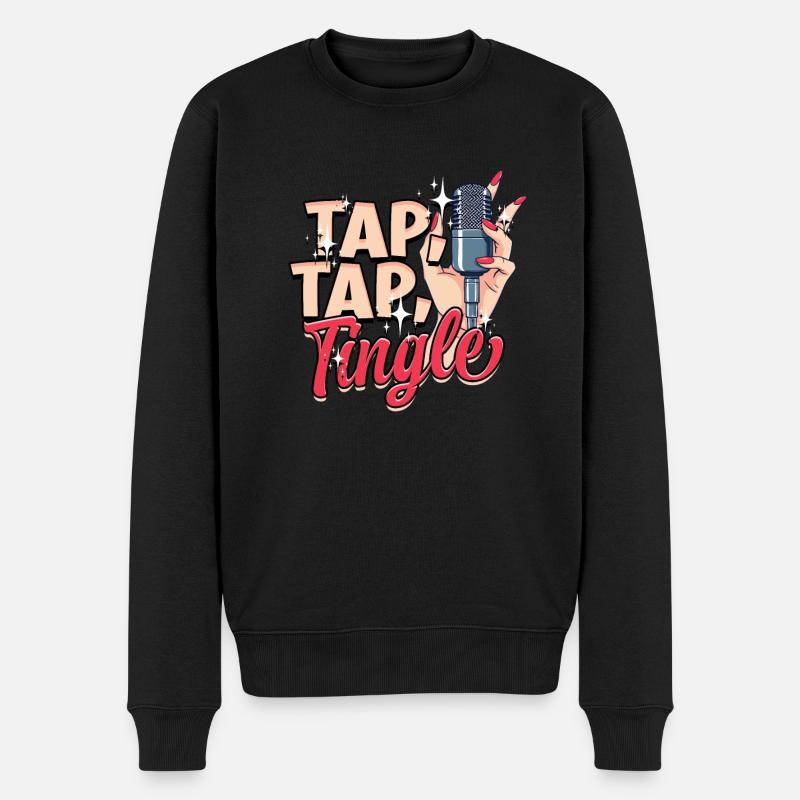 ASMR Flüstern Tap Tap Tingle - Männer Premium Bio Pullover - Schwarz