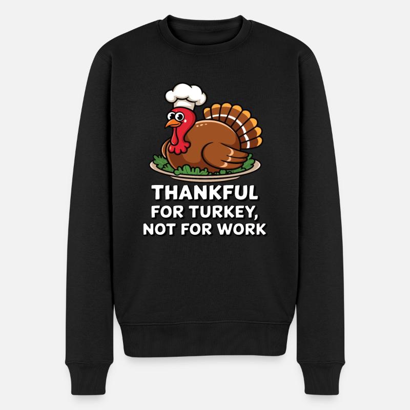 Lustiger Thanksgiving Truthahn - Männer Premium Bio Pullover - Schwarz