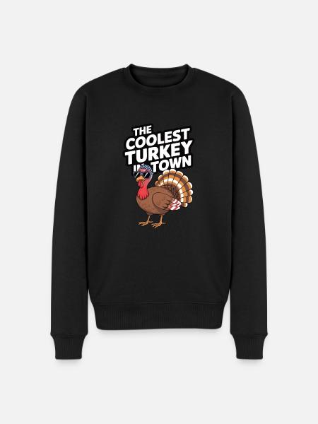 Dinde drôle de Thanksgiving - Pull Premium bio Homme - noir