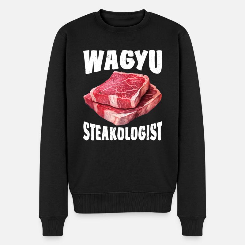 Wagyu Steak - Männer Premium Bio Pullover - Schwarz
