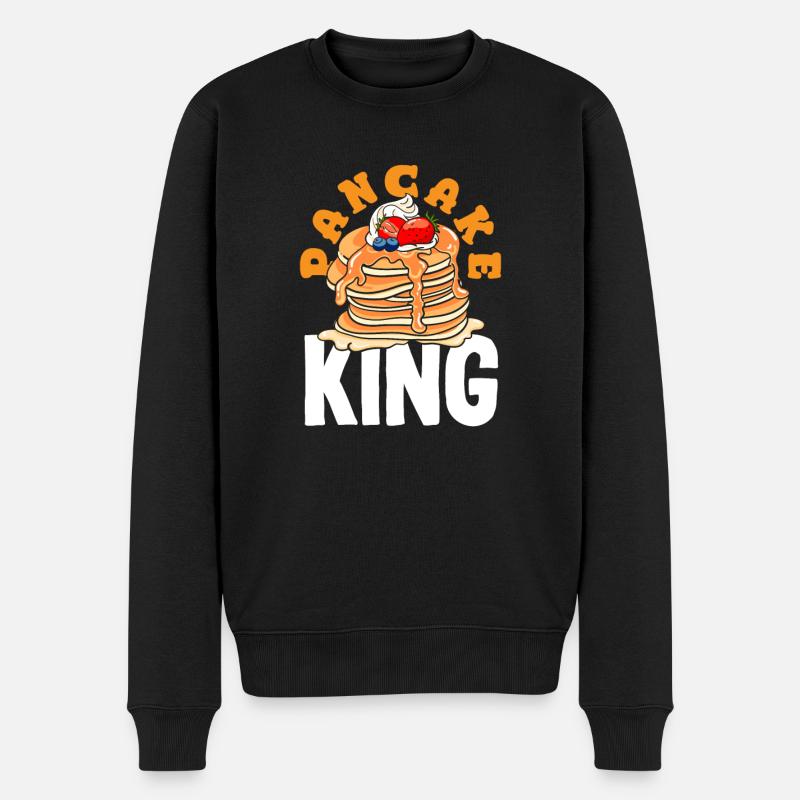 Funny Pancake Lover Gift - Men's Premium Organic Jumper - black