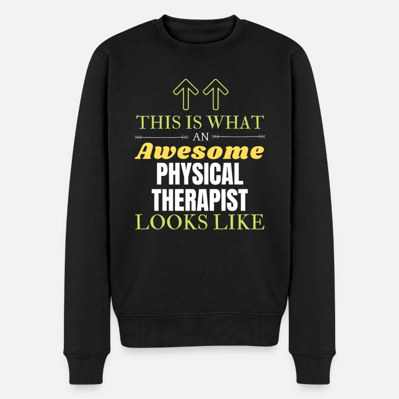 So sieht ein großartiger Physiotherapeut aus L - Männer Premium Bio Pullover - Schwarz
