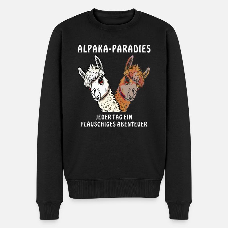 ALPACA PARADISE FLUFFY ADVENTURE - Pull Premium bio Homme - noir