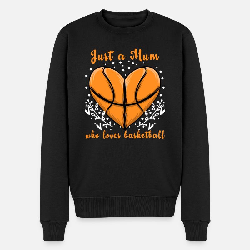 Sport Nur eine Mutter, die Basketball liebt - Männer Premium Bio Pullover - Schwarz