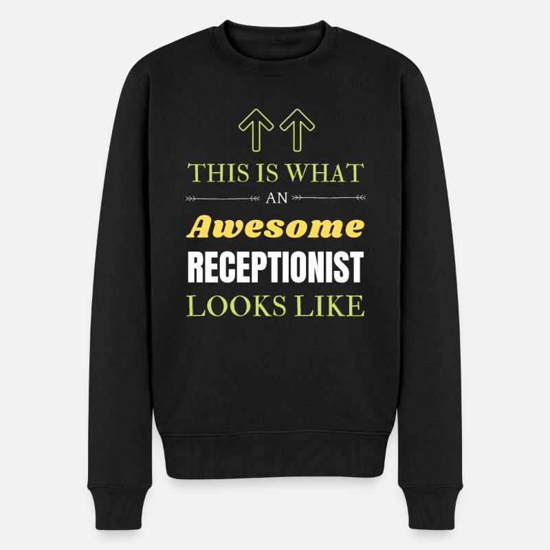 So sieht eine großartige Rezeptionistin aus - Männer Premium Bio Pullover - Schwarz