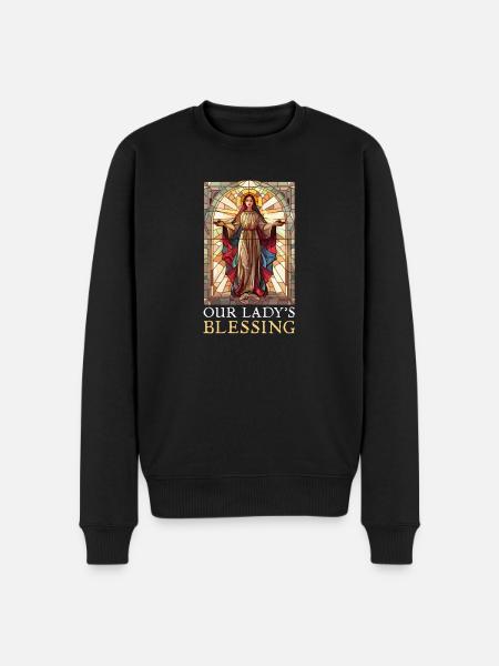 Virgin Mary Our Lady'S Blessing - Men's Premium Organic Jumper - black