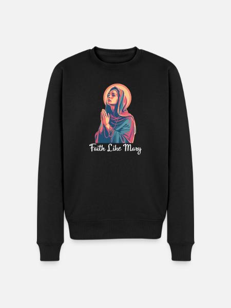 Virgin Mary Faith Like Mary - Men's Premium Organic Jumper - black