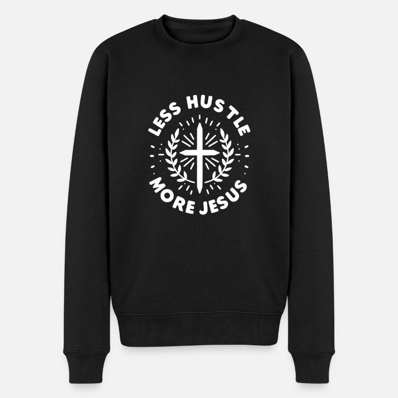 Moins d’agitation Plus Jésus - Pull Premium bio Homme - noir