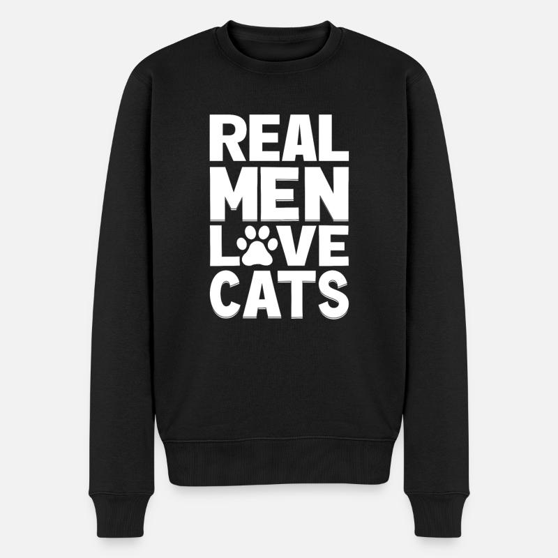 Cat Dad Gifts - Männer Premium Bio Pullover - Schwarz
