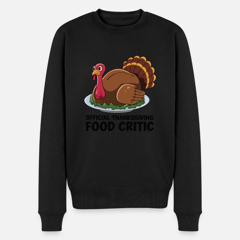 Lustiger Thanksgiving Truthahn - Männer Premium Bio Pullover - Schwarz