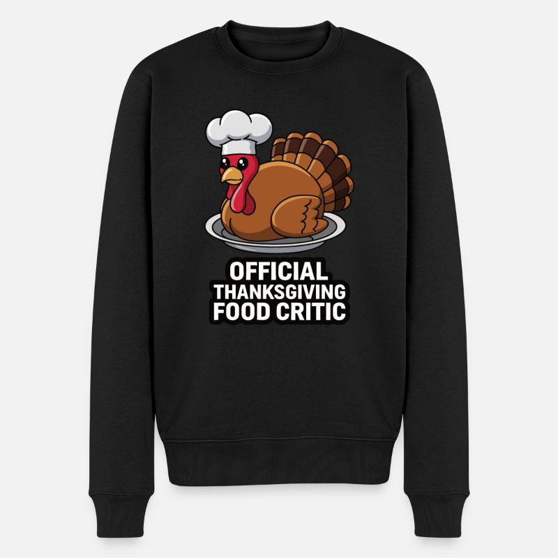 Dinde drôle de Thanksgiving - Pull Premium bio Homme - noir