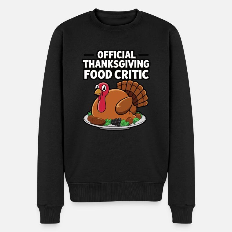 Lustiger Thanksgiving Truthahn - Männer Premium Bio Pullover - Schwarz