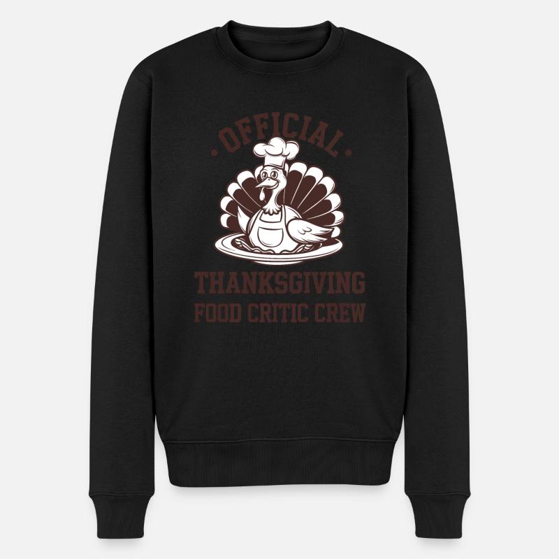 Lustiger Thanksgiving Truthahn - Männer Premium Bio Pullover - Schwarz
