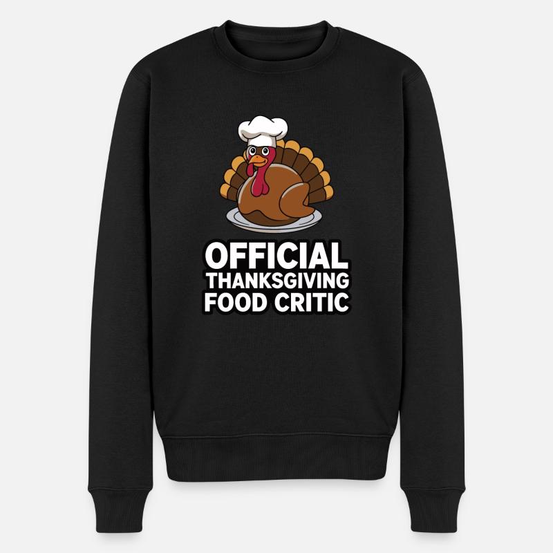 Lustiger Thanksgiving Truthahn - Männer Premium Bio Pullover - Schwarz
