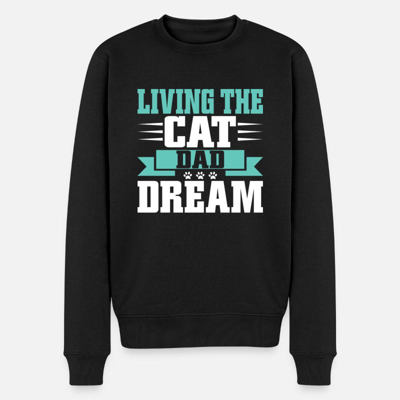 Cat Dad Gifts - Männer Premium Bio Pullover - Schwarz