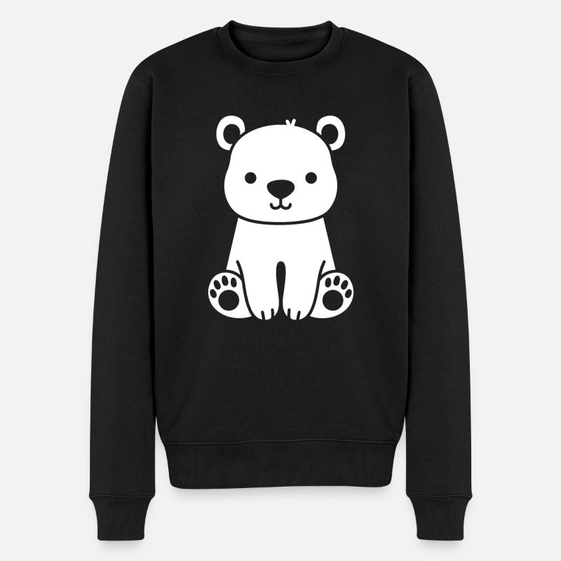 ours polaire - Pull Premium bio Homme - noir