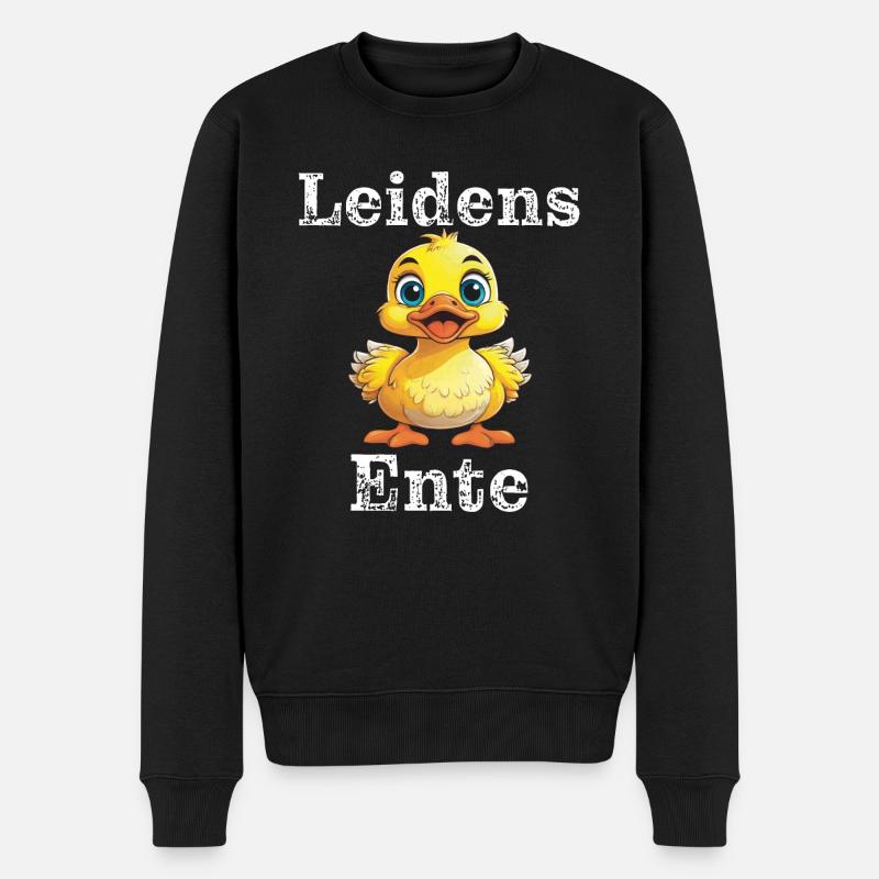Leidens Ente - Männer Premium Bio Pullover - Schwarz