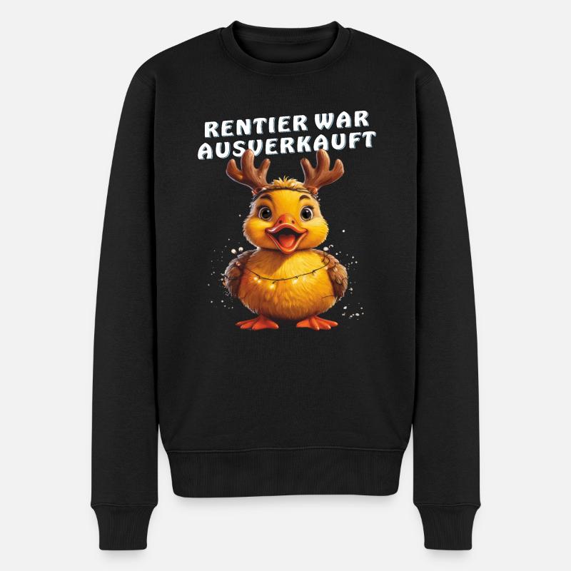 ENTE RENTIER WAR AUSVERKAUFT - Männer Premium Bio Pullover - Schwarz