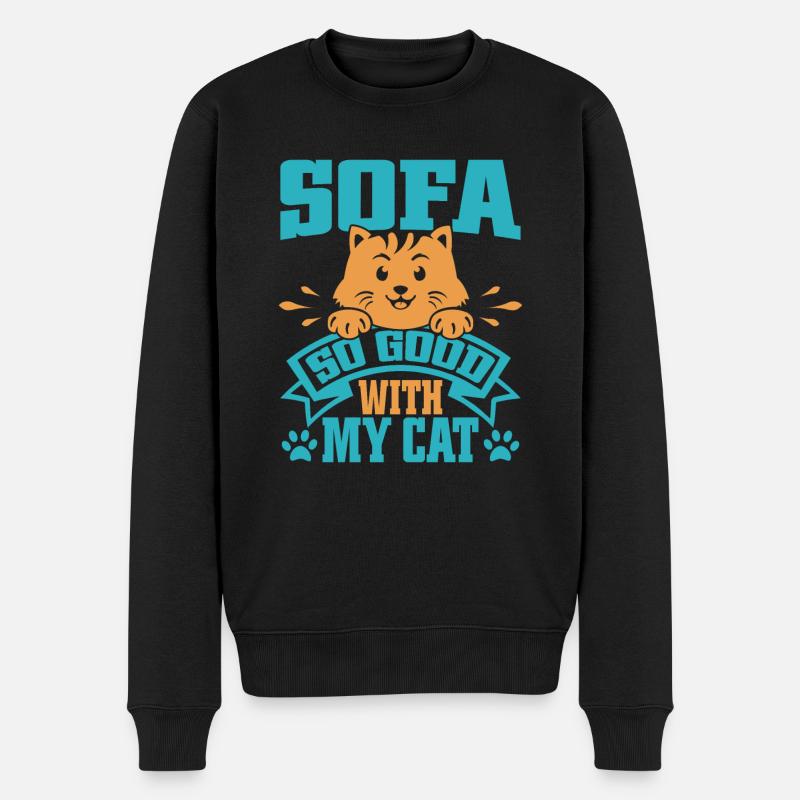Cadeaux Chat Papa - Pull Premium bio Homme - noir