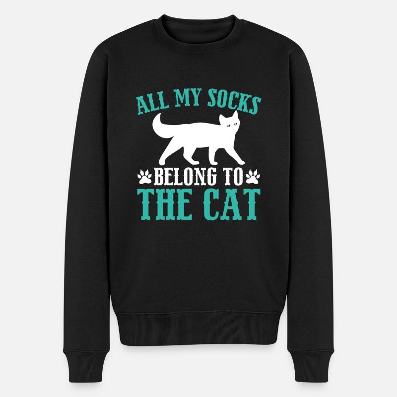 Cadeaux Chat Papa - Pull Premium bio Homme - noir