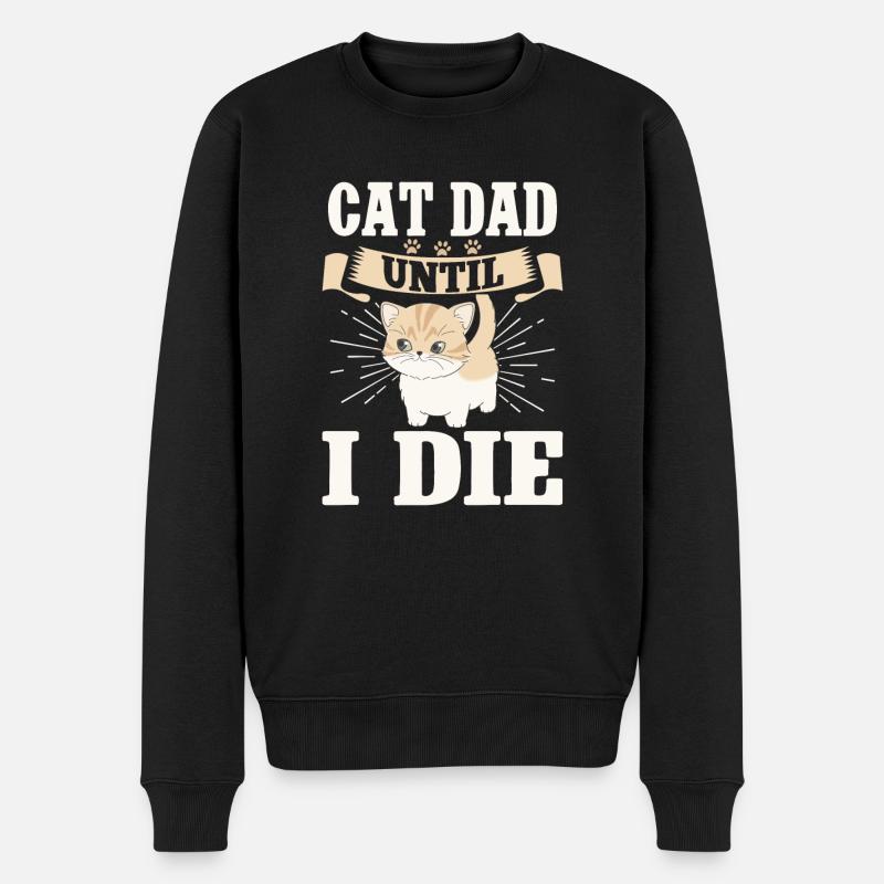 Cat Dad Gifts - Männer Premium Bio Pullover - Schwarz