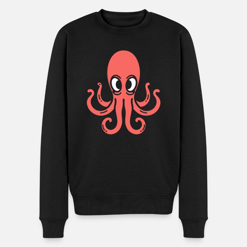 Tintenfisch - Männer Premium Bio Pullover - Schwarz