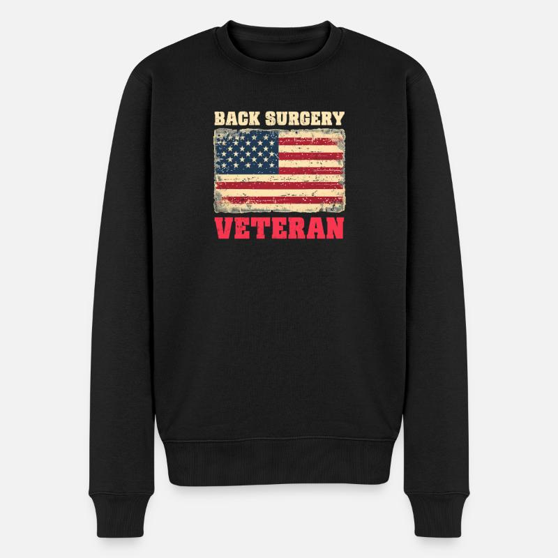 Back Surgery Back Surgery Veteran - Men's Premium Organic Jumper - black